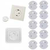 Zabezpieczenia dla dzieci - ZABEZPIECZENIE KONTAKTÓW GNIAZEK przed dziećmi zaślepki 10 sztuk blokada - miniaturka - grafika 1