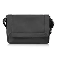 Torebki damskie - Torebka damska mała listonoszka skórzana na ramię CZARNA E-35-BL - miniaturka - grafika 1