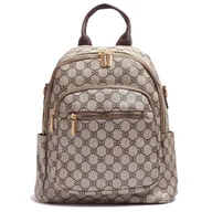 Torebki damskie - Plecak Damski Guggi Brązowy OS Wygodny Do Pracy Skórzany Do Spacerów Lekki - miniaturka - grafika 1