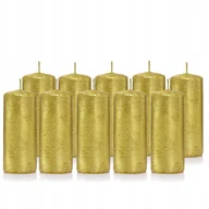 Świece - Zestaw 10 szt świeczki świece 10 cm ZŁOTE - miniaturka - grafika 1