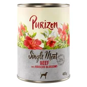 Mokra karma dla psów - Purizon Single Meat, 12 x 400 g - Wołowina z kwiatami hibiskusa - miniaturka - grafika 1