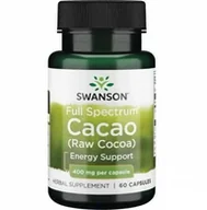 Suplementy diety - Full Spectrum Cacao (Raw Cocoa) 400 mg (60 kaps.) - miniaturka - grafika 1