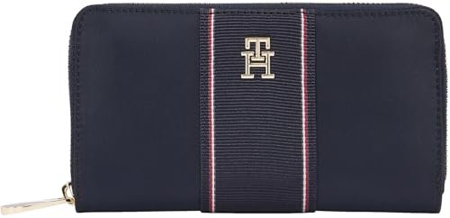 TOMMY HILFIGER Damski portfel POPPY LRG ZA AW0AW17271 Zip Around Wallet, NIEBIESKI (Space Blue Corp), OS, Blue Space Blue Corp, OS