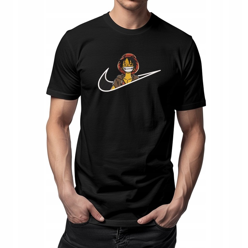 Koszulka z haftem - Luffy, anime 100% bawełna, premium L