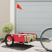 Przyczepki rowerowe - vidaXL Przyczepka rowerowa, czerwona, tkanina Oxford i żelazo - miniaturka - grafika 1