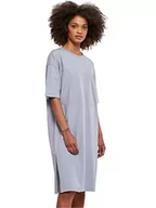 Sukienki - Urban Classics Women's Ladies Organic Oversized Slit Tee Dress sukienka, fioletowo-niebieska, XL - miniaturka - grafika 1