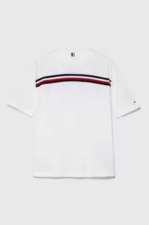 Koszulki dla chłopców - Tommy Hilfiger t-shirt bawełniany dziecięcy kolor biały wzorzysty - grafika 1