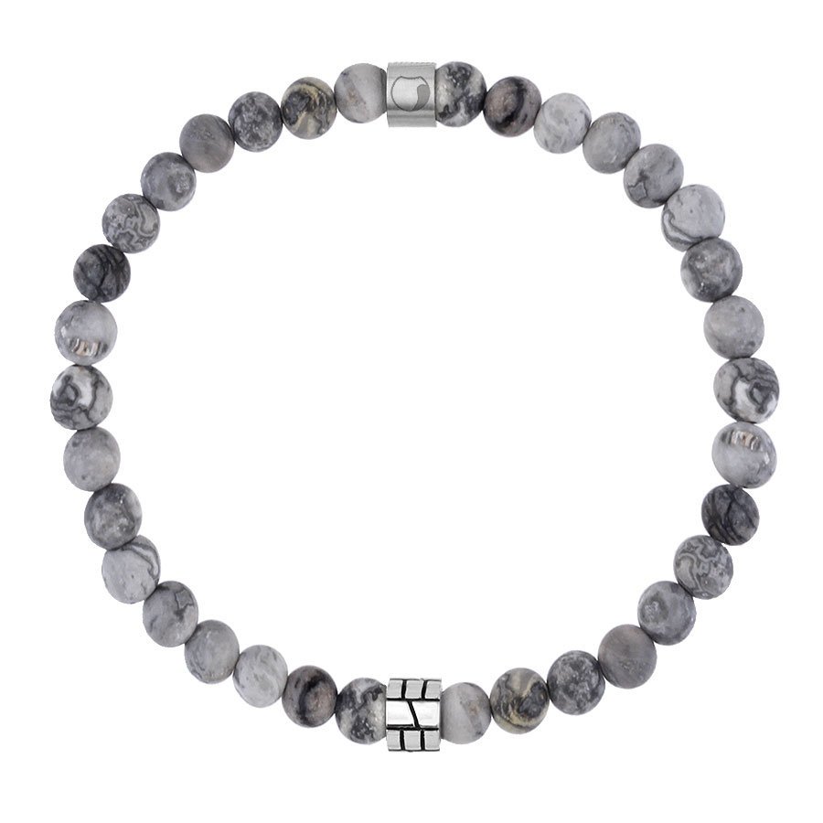 Bransoletka męska z szarym jaspisem.