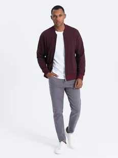 Jeansowe spodnie męskie bez przetarć SLIM FIT grafitowe V5 OM-PADP-0148 XL - Spodnie męskie - miniaturka - grafika 1