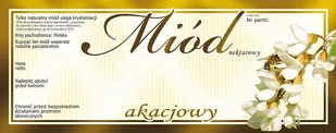 Etykiety na miód akacjowy (100szt) E131 - Akcesoria do hodowli zwierząt - miniaturka - grafika 1