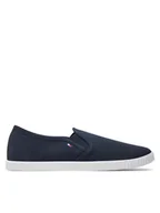 Trampki damskie - Tommy Hilfiger Tenisówki Canvas Slip-On Sneaker FW0FW07806 Granatowy - miniaturka - grafika 1