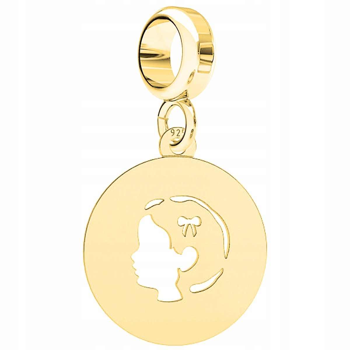 Charms Złoty Forever Family Blaszka z Dziewczynką Dziecko Girl SREBRO 925