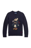 Swetry dla dziewczynek - Polo Ralph Lauren sweter bawełniany dziecięcy kolor granatowy lekki - miniaturka - grafika 1