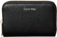 Portfele - Calvin Klein Damskie logo foliowe średni zamek błyskawiczny wokół portfeli LV04F1091G, czarny (czarny/tosty kokosowy), jeden rozmiar, Czarny (czarny/tosty kokosowy), Rozmiar Uniwersalny - miniaturka - grafika 1