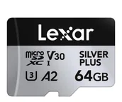 Karty pamięci - Lexar 64GB microSDXC Silver Plus UHS-I U3 A2 V30 - miniaturka - grafika 1