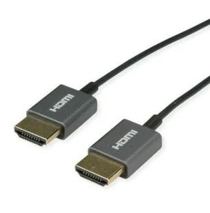 Kabel ROLINE HDMI 8K 7680 x 4320 Ultra HD + Ethernet, M/M, koncentryczny, ultrasmukły, czarny, 1,5 m - Kable komputerowe i do monitorów - miniaturka - grafika 1
