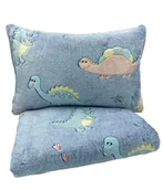 Koce i narzuty dla dzieci - 130 x 155 Komplet Kocyk Poduszka Dinozaury kolorowe świecący w ciemności - miniaturka - grafika 1