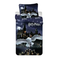 Pościel dla dzieci - Pościel z mikrofIbry 140x200 Harry Potter Hogwarts Night grafitowa poszewka 70x90 - miniaturka - grafika 1