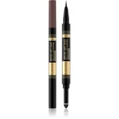 Akcesoria i kosmetyki do stylizacji brwi - Eveline Cosmetics Cosmetics - Brow Art Duo Pen & Filling Powder Waterproof - Wodoodporny pisak i puder do brwi 2w1 - DARK - miniaturka - grafika 1