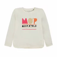 Bluzki damskie - Dziewczęca bluzka z logo, długi rękaw, biała, Marc O'Polo - miniaturka - grafika 1