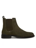 Botki męskie - Tommy Hilfiger Sztyblety Corporate FM0FM05580 Khaki - miniaturka - grafika 1
