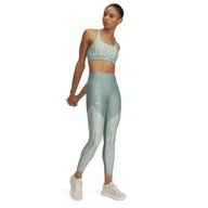 Legginsy - Damskie legginsy treningowe Under Armour Tech Print Panel Ankle - zielone - miniaturka - grafika 1
