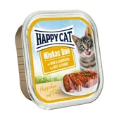 Mokra karma dla kotów - HAPPY CAT Duo Häppchen auf Paté 12 x 100 g Wołowina z królikiem - miniaturka - grafika 1