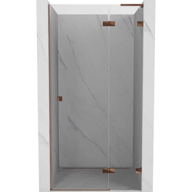 Mexen Lunar L drzwi prysznicowe uchylne prawe 100 cm, transparent, różowe złoto - 834L-100-000-60-00-P