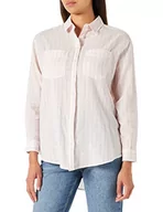 Koszule damskie - Springfield Damska koszula Camisa Manga Larga Lino Oversize, pomarańczowy, L - miniaturka - grafika 1