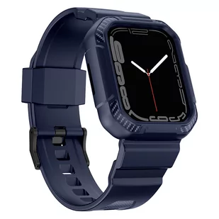 Kingxbar CYF537 2w1 pancerne etui Apple Watch SE, 8, 7, 6, 5, 4, 3, 2, 1 (45, 44, 42 mm) z paskiem niebieskie - Akcesoria do smartwatchy - miniaturka - grafika 2