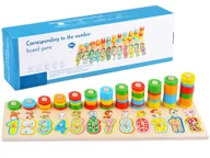 Sortery dla dzieci - DREWNIANA KOLOROWA UKŁADANKA Z CYFERKAMI - miniaturka - grafika 1