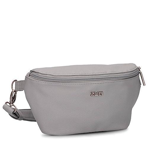 Damska torba hip bag Mademoiselle MH4 nerka 25 cm 1 litr z wysokiej jakości sztucznej skóry, torba crossbody, wodoodporna, wygodna kieszeń na piersi, torba na pasek i saszetka biodrowa, Foggy, casual