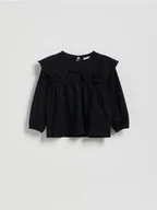 Bluzki dla niemowląt - Reserved - Bluzka z falbankami - czarny - miniaturka - grafika 1