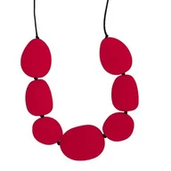 Zawieszki dla dzieci i niemowląt - Jellystone Designs Silikonowy Naszyjnik Kamienie Czerwony, 1 Szt. - miniaturka - grafika 1