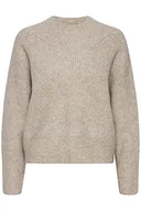 Swetry damskie - ICHI IHMYLLE LS2 sweter damski, 1304011/Oatmeal Melange, XXL - miniaturka - grafika 1