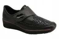 Buty sportowe damskie - Półbuty Damskie Rieker 537C0-00 38 Czarne - miniaturka - grafika 1