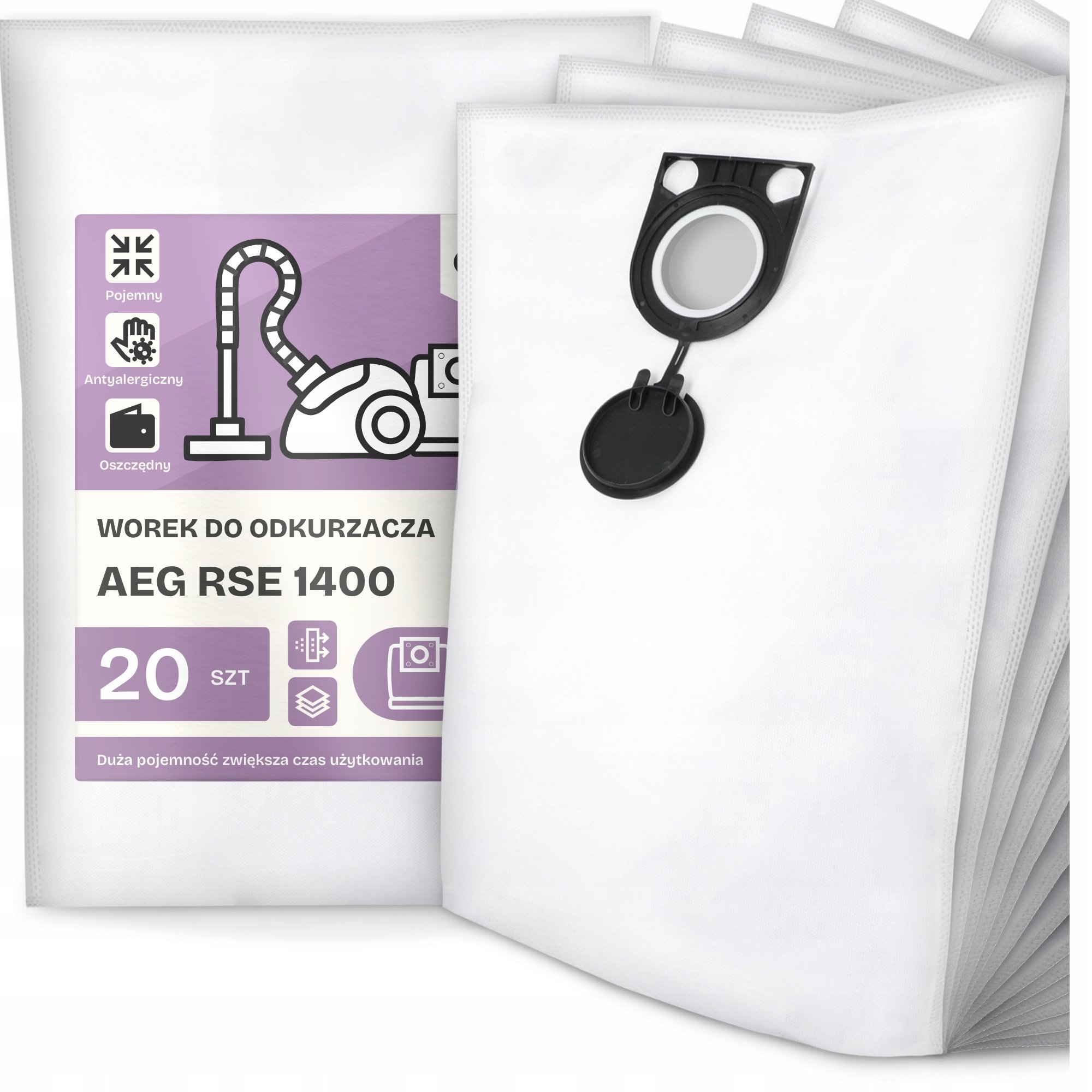 20x Worek do Odkurzacza Aeg Rse 1400 Syntetyczny Pojemny Mocny Worki G9