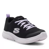 Buty dla dziewczynek - Sneakersy Skechers WAVY LITES 303523L BLK Czarny - miniaturka - grafika 1
