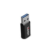 Adaptery i przejściówki - Lindy 71264 zmieniacz płci / kabli USB Type A USB Type C Czarny 71264 - miniaturka - grafika 1