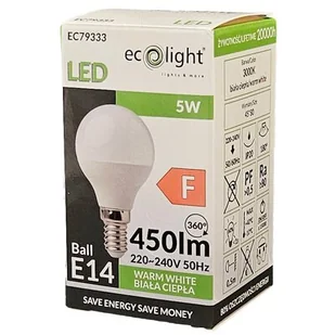 Żarówka LED E14 5W G45 kulka biała ciepła - Żarówki LED - miniaturka - grafika 1