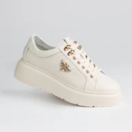 Półbuty damskie - Półbuty damskie skóra naturalna GOODIN GD-XF-161 beż 36 - miniaturka - grafika 1