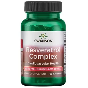 Swanson Resweratrol complex 180mg 60kaps - Suplementy diety - miniaturka - grafika 1