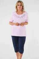 Piżamy damskie - Piżama Italian Fashion Zarita kr.r. sp.3/4 róż/granat - miniaturka - grafika 1