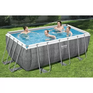 Bestway Basen Power Steel z akcesoriami, prostokątny, 412x201x122 cm - Baseny ogrodowe - miniaturka - grafika 1