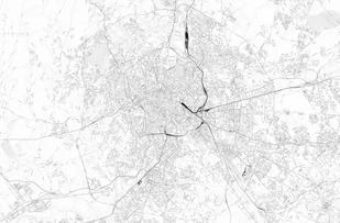 Nice Wall Rzym - czarno-biała mapa miasta - fototapeta 175x115 FS3352 - Fototapety - miniaturka - grafika 1