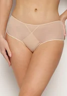 Majtki damskie - Beżowe Majtki Figi z Siateczki Nasara - miniaturka - grafika 1