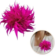 Broszki - Broszka Ozdobna, Spinka Do Włosów 2W1 Pióra Fuksja Bz207F - miniaturka - grafika 1