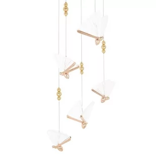 KingHome Lampa wisząca motyl BUTTERFLY DISC 5 różowe złoto XCP8737-5 - Lampy sufitowe - miniaturka - grafika 1