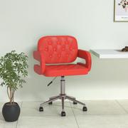 Krzesła - vidaXL Obrotowe krzesło stołowe czerwone obite sztuczną skórą 335669 - miniaturka - grafika 1