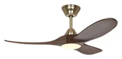 Wentylatory sufitowe - Energooszczędny wentylator sufitowy z oświetleniem LED i pilotem Eco Genuino-L mosiądz / orzech 122 cm - miniaturka - grafika 1